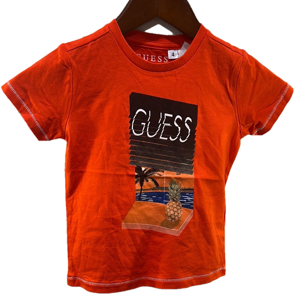 GUESS Kids Orange Graphic T-Shirt size 4 NWT..